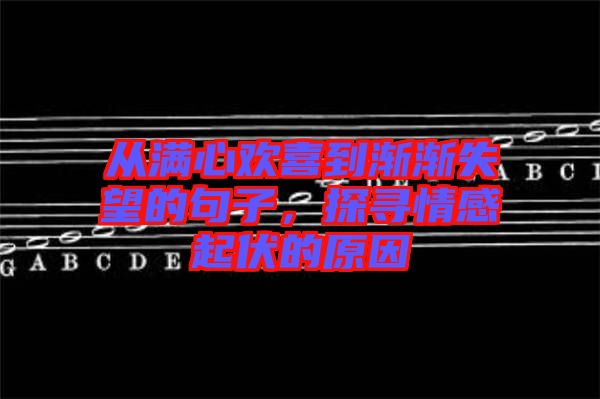 從滿心歡喜到漸漸失望的句子，探尋情感起伏的原因