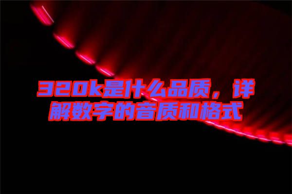 320k是什么品質(zhì)，詳解數(shù)字的音質(zhì)和格式