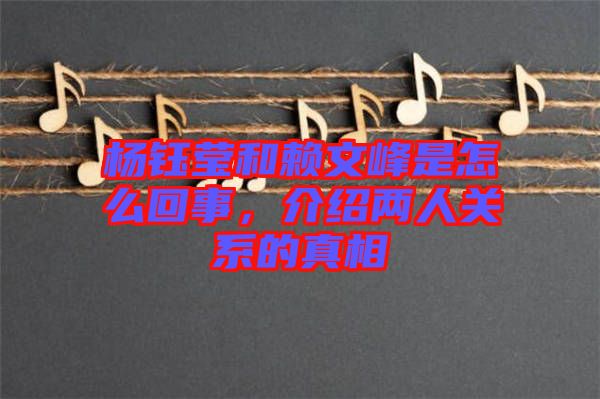 楊鈺瑩和賴文峰是怎么回事，介紹兩人關(guān)系的真相