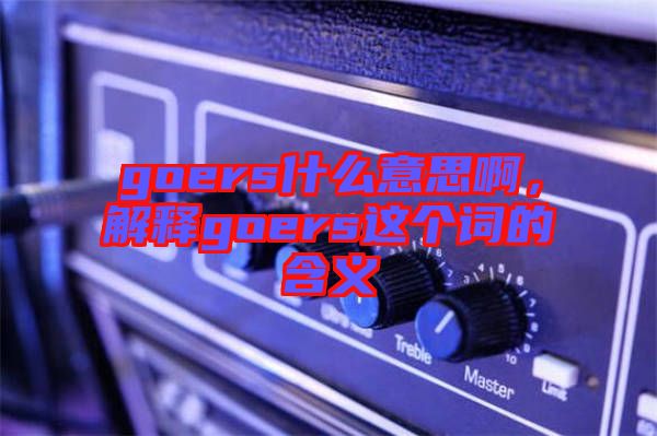 goers什么意思啊，解釋goers這個(gè)詞的含義
