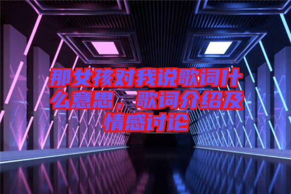 那女孩對我說歌詞什么意思，歌詞介紹及情感討論