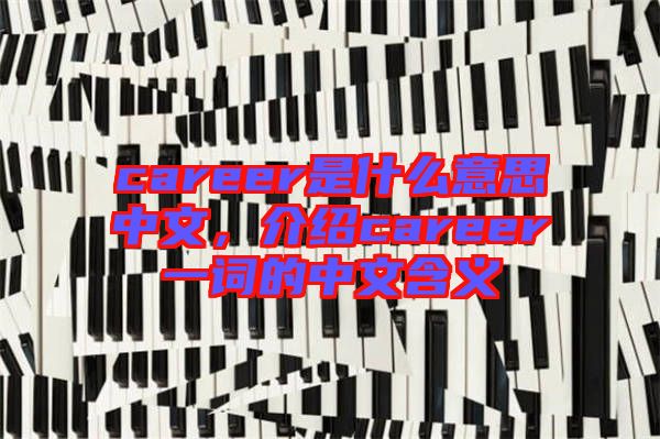 career是什么意思中文，介紹career一詞的中文含義