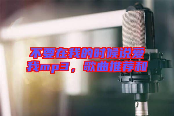 不要在我的時候說愛我mp3，歌曲推薦和