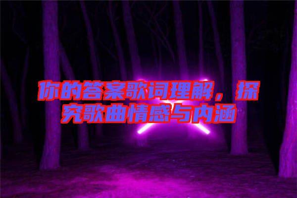 你的答案歌詞理解，探究歌曲情感與內(nèi)涵