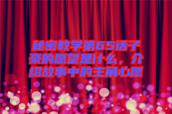 秘密教學(xué)第65話子豪的愿望是什么，介紹故事中的主角心愿