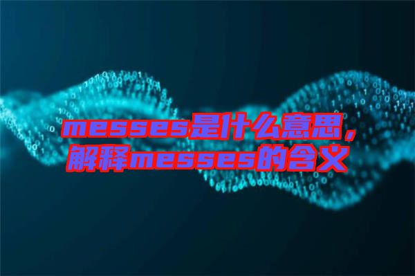 messes是什么意思，解釋messes的含義