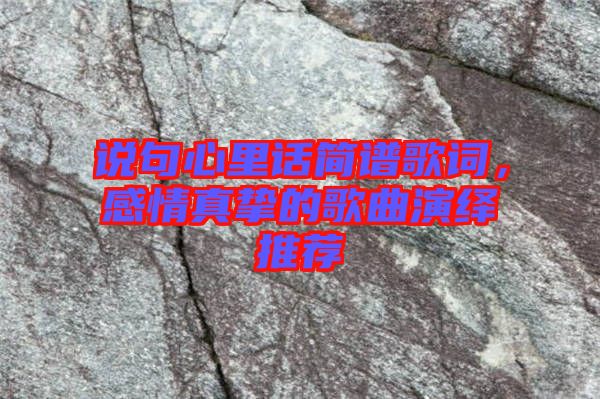 說句心里話簡譜歌詞，感情真摯的歌曲演繹推薦