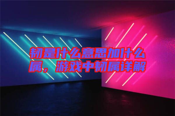 韌是什么意思加什么屬，游戲中韌屬詳解