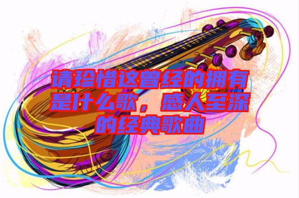 請珍惜這曾經的擁有是什么歌，感人至深的經典歌曲