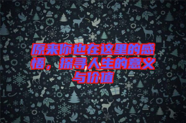 原來你也在這里的感悟，探尋人生的意義與價值
