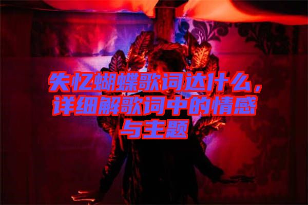 失憶蝴蝶歌詞達什么，詳細解歌詞中的情感與主題
