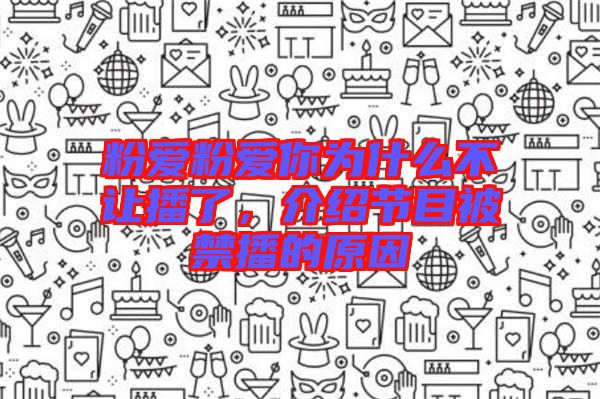 粉愛(ài)粉愛(ài)你為什么不讓播了，介紹節(jié)目被禁播的原因