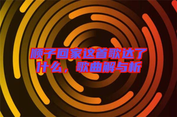順子回家這首歌達(dá)了什么，歌曲解與析