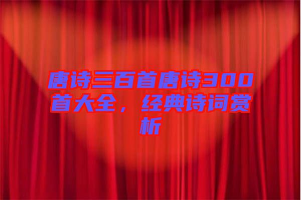 唐詩三百首唐詩300首大全，經(jīng)典詩詞賞析