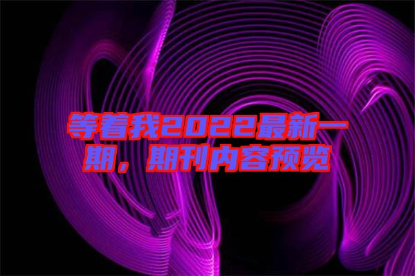 等著我2022最新一期，期刊內(nèi)容預(yù)覽