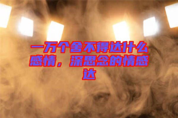 一萬個舍不得達什么感情，深思念的情感達