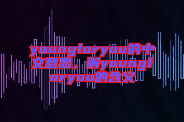 youngforyou的中文意思，解youngforyou的含義