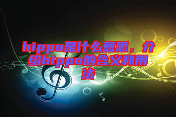 hippo是什么意思，介紹hippo的含義和用法