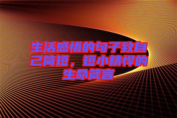 生活感悟的句子致自己簡(jiǎn)短，短小精悍的生命箴言