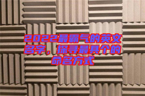 2022最霸氣的英文名字，探尋最具個的命名方式