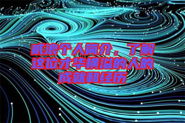 貳浪個(gè)人簡(jiǎn)介，了解這位才華橫溢的人的成就和經(jīng)歷