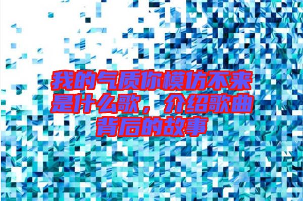 我的氣質你模仿不來是什么歌，介紹歌曲背后的故事