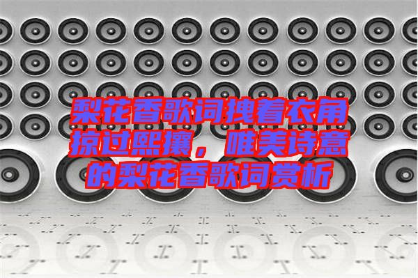 梨花香歌詞拽著衣角掠過熙攘，唯美詩意的梨花香歌詞賞析