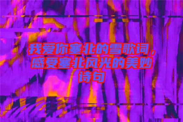 我愛你塞北的雪歌詞，感受塞北風(fēng)光的美妙詩(shī)句