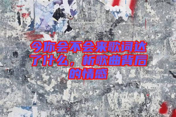 今你會(huì)不會(huì)來(lái)歌詞達(dá)了什么，析歌曲背后的情感