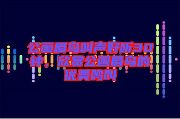 公畫眉鳥叫聲好聽30鐘，欣賞公畫眉鳥的優(yōu)美鳴叫