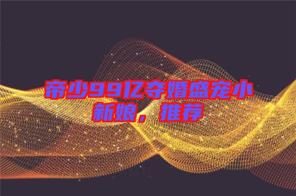帝少99億奪婚盛寵小新娘，推薦