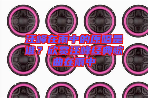 汪峰在雨中的原唱是誰？欣賞汪峰經(jīng)典歌曲在雨中