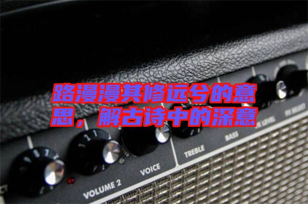 路漫漫其修遠(yuǎn)兮的意思，解古詩中的深意