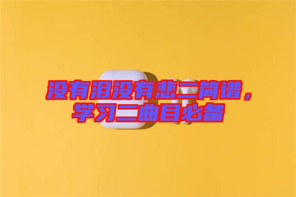 沒(méi)有淚沒(méi)有悲二簡(jiǎn)譜，學(xué)習(xí)二曲目必備