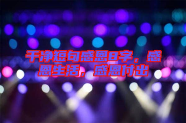 干凈短句感恩8字，感恩生活，感恩付出