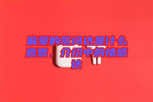 偏愛的歌詞達是什么意思，介紹中的情感達