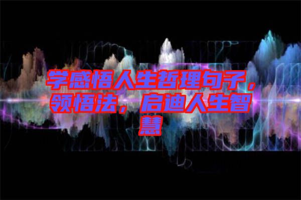 學(xué)感悟人生哲理句子，領(lǐng)悟法，啟迪人生智慧