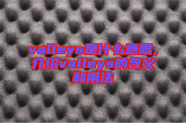 valleys是什么意思，介紹valleys的含義和用法