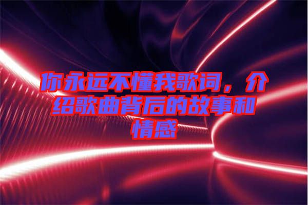 你永遠(yuǎn)不懂我歌詞，介紹歌曲背后的故事和情感