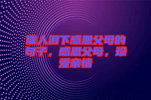 催人淚下感恩父母的句子，感恩父母，珍愛(ài)親情