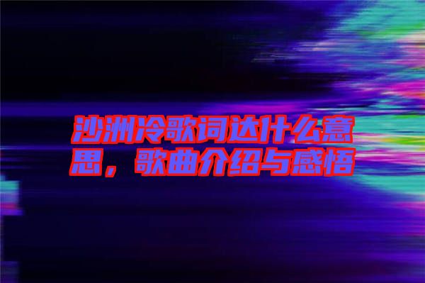 沙洲冷歌詞達什么意思，歌曲介紹與感悟