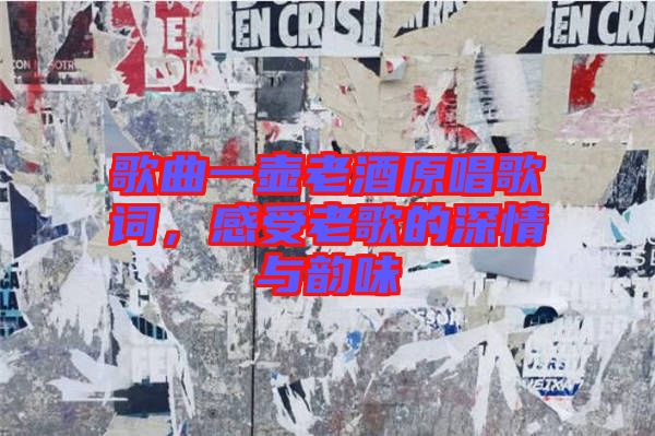 歌曲一壺老酒原唱歌詞，感受老歌的深情與韻味