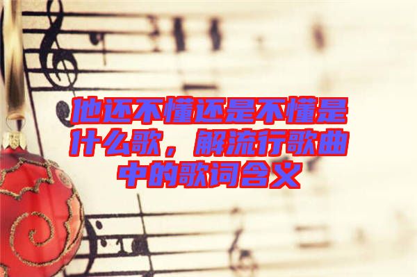 他還不懂還是不懂是什么歌，解流行歌曲中的歌詞含義