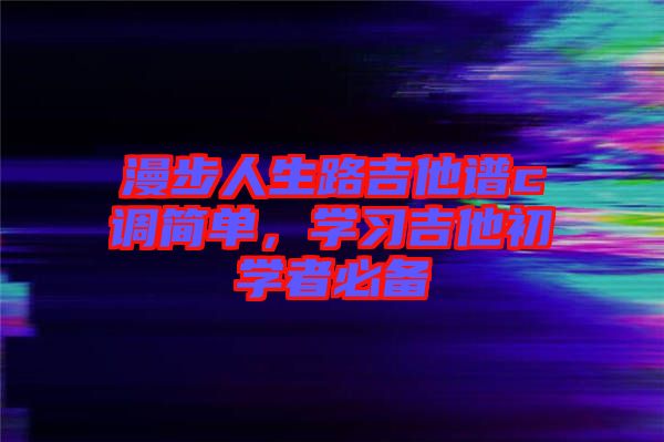 漫步人生路吉他譜c調簡單，學習吉他初學者必備