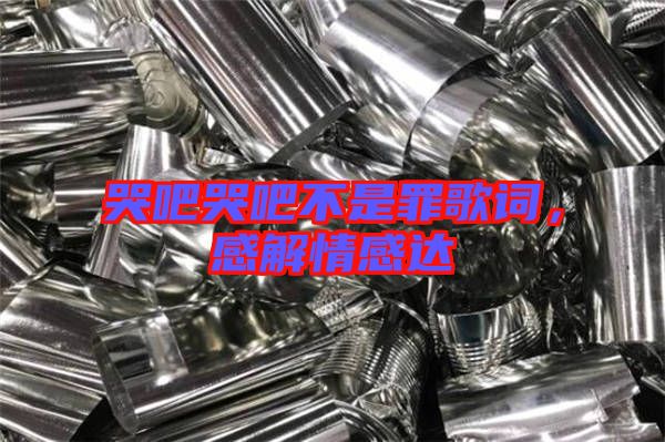 哭吧哭吧不是罪歌詞，感解情感達