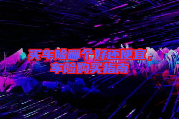 買車險哪個好還便宜，車險購買指南