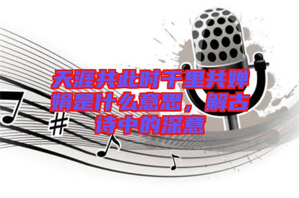 天涯共此時千里共嬋娟是什么意思，解古詩中的深意