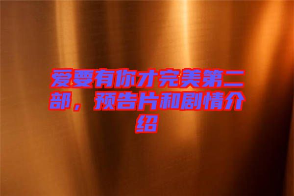愛要有你才完美第二部，預(yù)告片和劇情介紹
