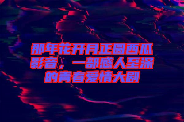 那年花開月正圓西瓜影音，一部感人至深的青春愛情大劇