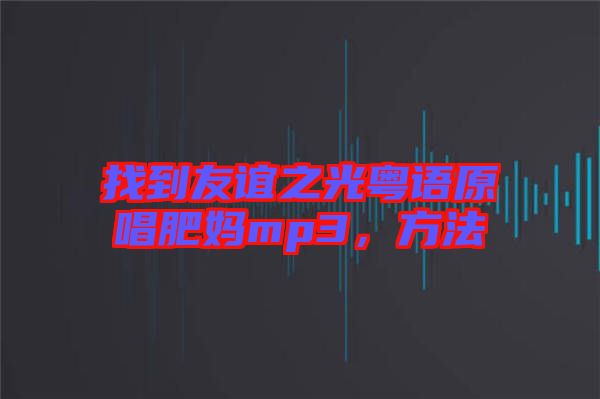 找到友誼之光粵語原唱肥媽mp3，方法
